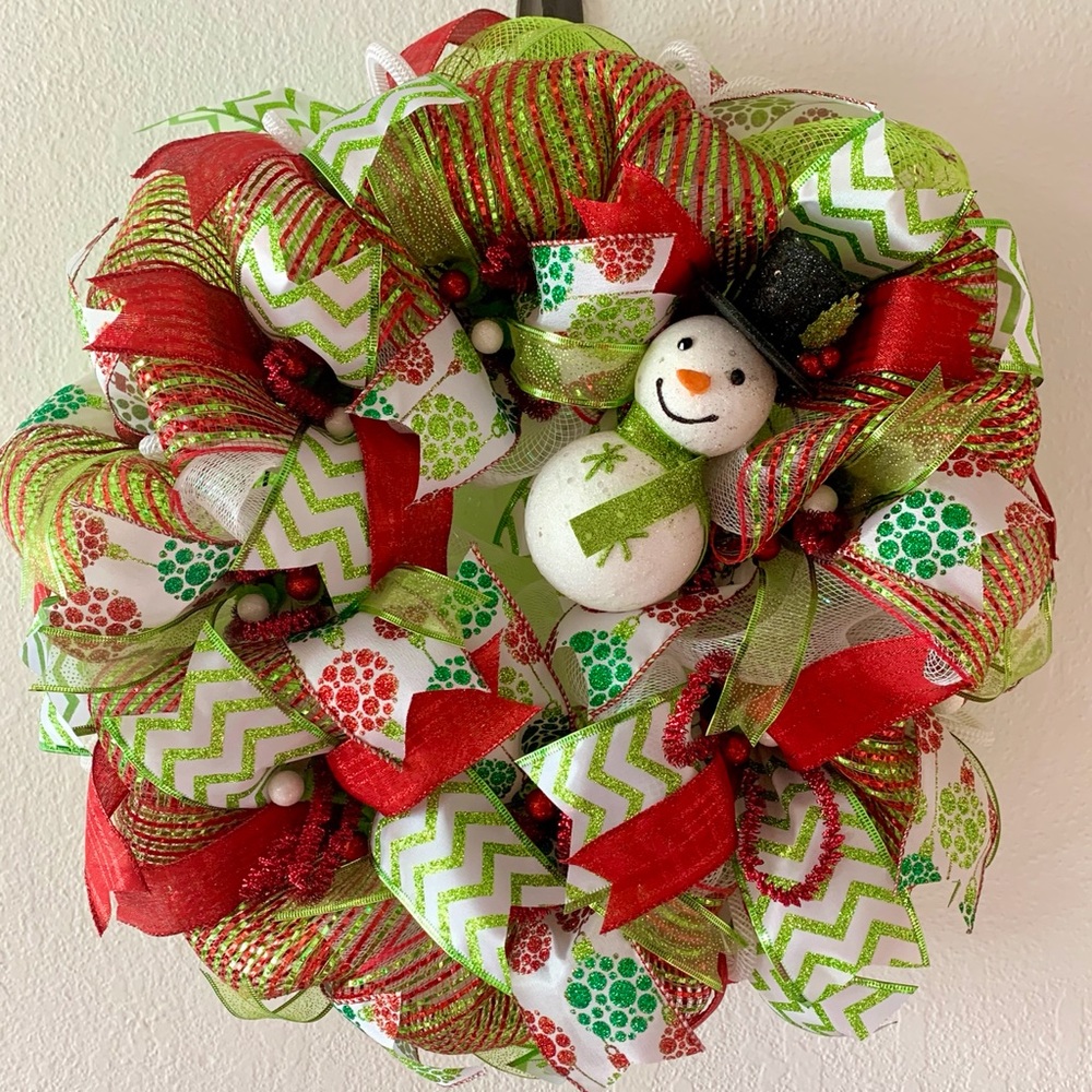 CLEARANCE SALE ⭐️⭐️ Deco mesh Christmas snowman wreath